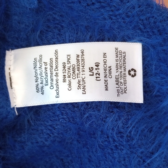 Time and Tru Ladies Chunky Knit Sweater Size:L Color:Blue, Red, Yellow - Picture 8 of 9